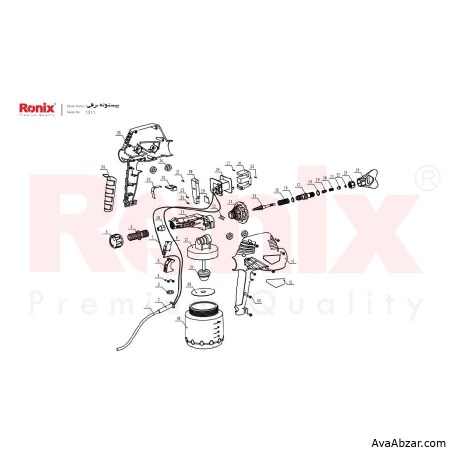 خرید پیستوله رنگ پاش برقی رونیکس 110 وات- مدل RH-1311