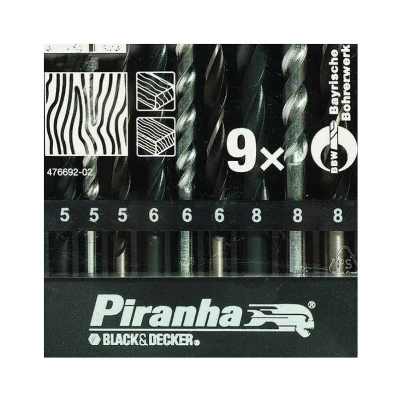 قیمت مجموعه 9 عددی مته فلز سری piranha بلک اند دکر مدل X56005